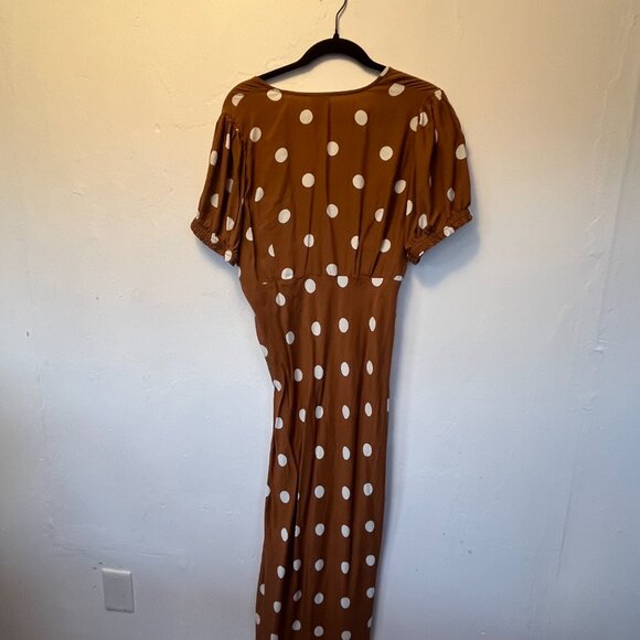 A New Day Orange and White Polka Dot Short Sleeve Dress XL - Picture 4 of 4
